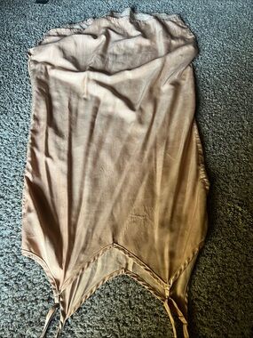 Source Unknown Bronze Satin Slip Chemise